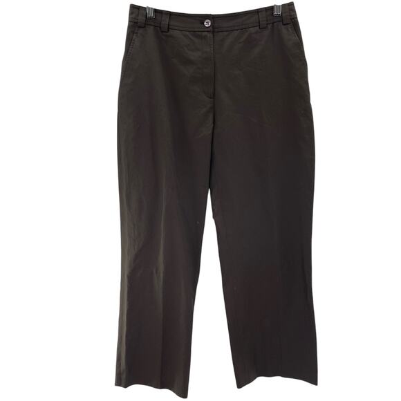 J. Crew Lightweight Chocolate Brown Cotton Nylon Cropped Wide Leg Pants Size 6 - Picture 1 of 8